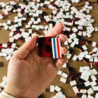 Ensemble de Mahjong Tortoise Haut de Gamme Personnalisé, Ensemble de Mahjong Américain, Quatre Couches de Couleurs, Mahjong en Acrylique avec Votre Propre Design