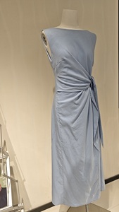 Vestido de Verano 2026 Elegante de <span class=keywords><strong>Boutique</strong></span> al por Mayor para Mujer, Maxi Vestido de Moda Estilizado con Patrón Liso Transpirable y Fruncido para Verano - Product Image 4