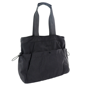 Nylon Gym Tote <b>Bag</b> 20-30L Durable <b>Drawstring</b> Closure Unisex Casual Solid Black Fitness <b>Bag</b> - Product Image 1