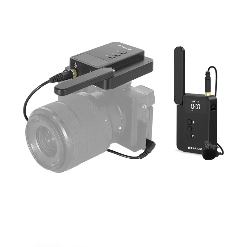 DSLR 카메라와 비디오 카메라 용 송신기 및 수신기가있는 뜨거운 판매 godox 듀얼 채널 무선 마이크 시스템