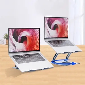 Original Desktop Aluminum Alloy With Cooling Fans 360 Degree Rotating Foldable Holder For Office Laptop Stand