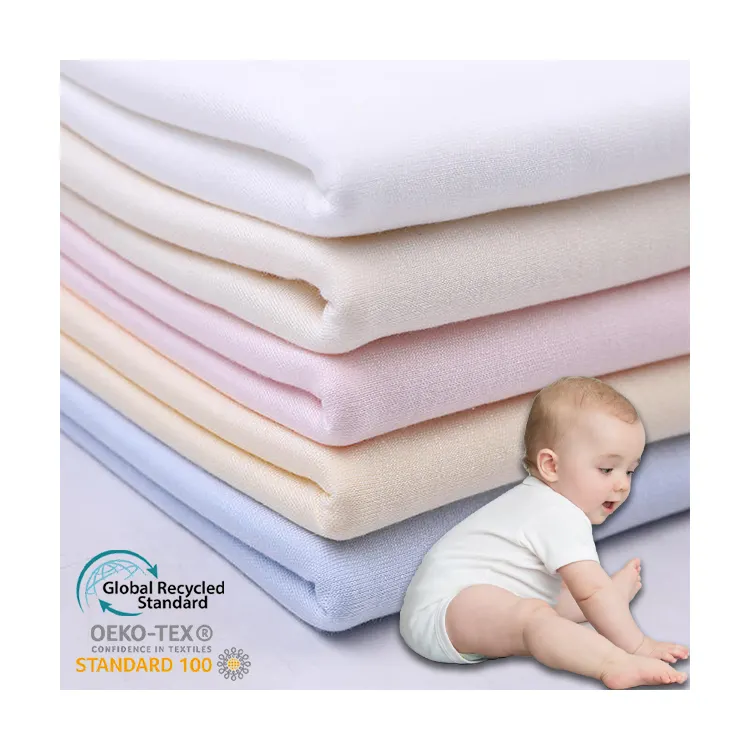 Double Sided Brushed Pure Color Wholesale 100% Bamboo Cotton Knitted Fabric