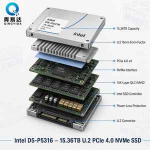 SSD interne d'entreprise Intel P5316 15,36 To 30,72 To 2,5'' U.2 PCIe 4.0 NVMe neuf, vitesse de lecture 701-800 Mo/s, cache 64 Mo - Product Image 1