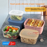 Nouvelle Tendance : Boîte de Rangement Congélateur en Silicone Alimentaire avec Couvercle Ventilé, Logo Personnalisé, Conteneur Multi-Capacités pour Fruits et Légumes Frais