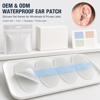 Autocollants d'oreille en gel de silicone en gros, couvre-oreilles étanches en film PU pour la natation, la douche, le bain, réutilisables et flexibles