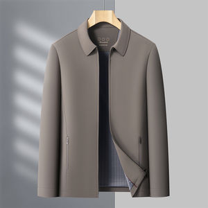 Chaqueta de alta gama para hombre, abrigo de primavera y otoño, nuevo estilo casual de negocios, a prueba de viento, sin planchado, con solapa antiarrugas, abrigo ejecutivo transpirable - Product Image 2