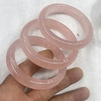 Grossiste Bracelets Joncs Ronds en Quartz Rose Naturel Bijoux en Cristal de Haute Qualité pour Femmes et Hommes