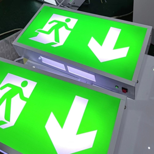 Barra de iluminación de emergencia recargable para pasillo, evacuación de lámpara indicadora de seguridad contra incendios, señal de salida de caja verde de Escape - Product Image 4