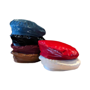 Boina de Invierno para Mujer, de Cuero PU Sólido, Estilo Francés, Color Negro, con Bordado a Mano, Diseño Liso para Fiestas Casuales - Product Image 4