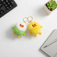 Porte-clés en peluche Kawaii Poulet et Lapin Jaune Adorable, Jouet en Peluche Douce et Écologique avec Design en Forme de Cœur pour Accrocher au Sac à Dos