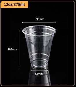 Copo Transparente para Bebidas Frias com Tampa, Personalizado com Logo, Vendas Quentes, 95 mm, 12 oz, 16 oz, 20 oz, 24 oz, Café, Chá, Chá com Leite - Product Image 2