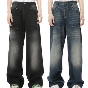 Traje de chándal vaquero lavado a la piedra de diseñador Vintage para hombre, ajuste cómodo, bigote, botón de estilo desteñido, entrega rápida, Otoño/<span class=keywords><strong>Invierno</strong></span> - Product Image 1