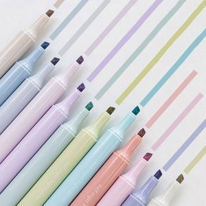 Hot Selling Creative Soft Eye Protection <b>Macaron</b> Colorful Graffiti Marker Cute Highlighter Pen - Product Image 2