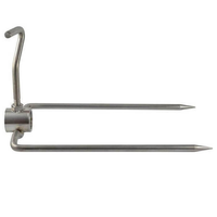 Vente en gros usine – Brochettes de rôtissoire à charbon de bois en acier inoxydable de 22 mm (x2)