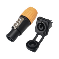 Connecteur Powercon robuste étanche IP65, sortie d'alimentation orange 16A 250V, prise mâle et prise femelle pour éclairage de scène LED