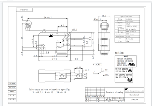 Chiết Giang Nhà sản xuất nguồn cung cấp AC 20A 250V <span class=keywords><strong>Micro</strong></span> thiết bị chuyển mạch MX12-9 3pin Con lăn LEVER ARM điện môi nhựa spdt giá số lượng lớn - Product Image 5