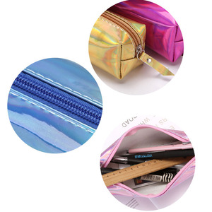 Borsa per il trucco per ragazze Maleta De Maquiagem in pelle olografica Laser oro astuccio per studenti astuccio cosmetico per borsa da toilette per studenti - Product Image 4