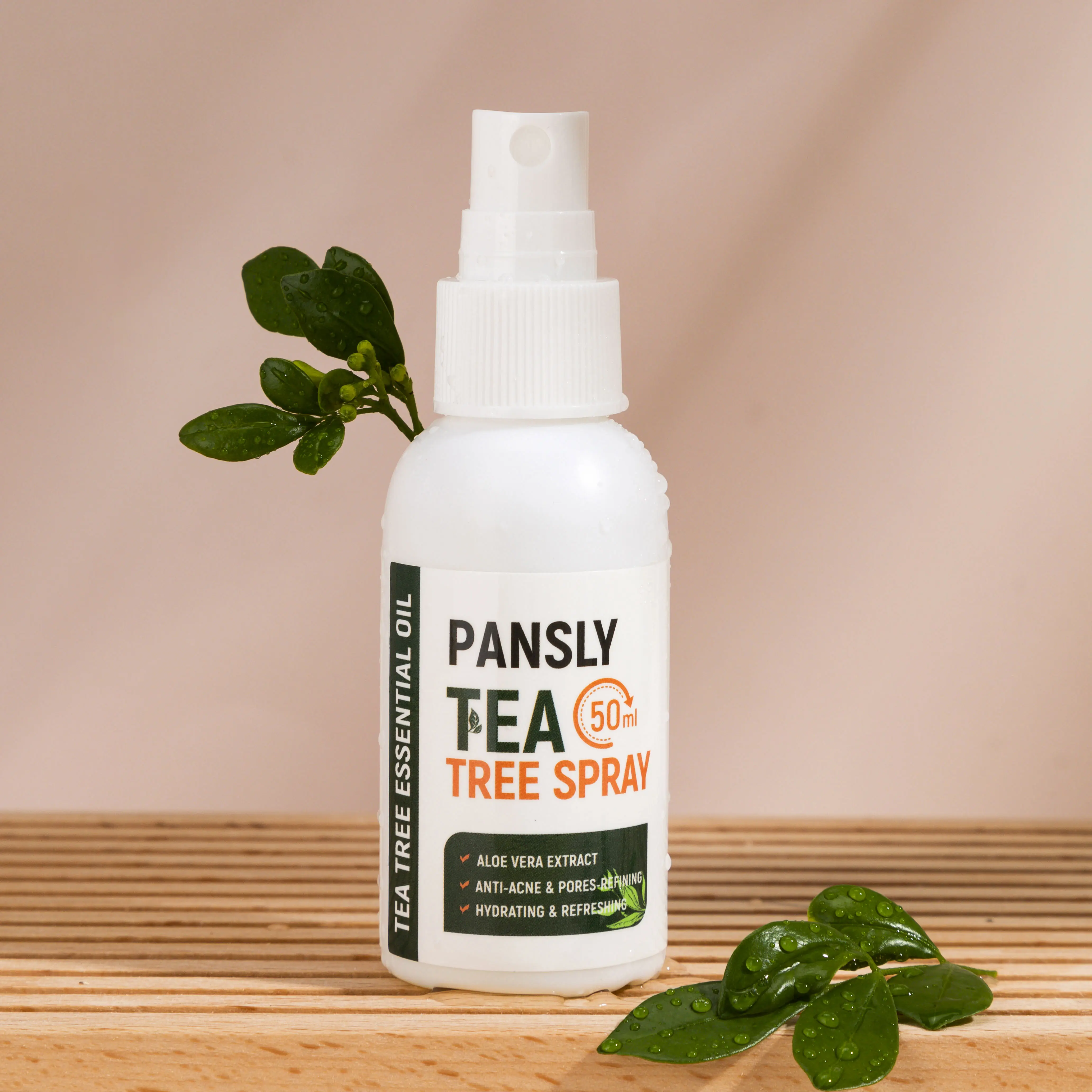Pansly-aceite de árbol de Labeltea privado para cicatrices de acné, aceite orgánico de árbol de té, tóner natural, pulverizador esencial