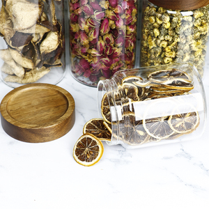 Pot en verre sérigraphié pour la conservation des aliments frais, récipient alimentaire pour la maison et la cuisine, pot à épices, pot à biscuits, pot à thé avec couvercle en bois d'acacia - Product Image 4