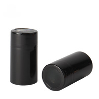 Capsules thermorétractables en PVC noir brillant argenté multi-tailles, personnalisées avec impression en relief, pour bouteilles de vin rouge et spiritueux
