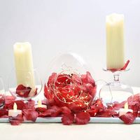 Dekorasi Bunga Hari Valentine, kelopak mawar buatan daun bunga mawar Valentine 100 buah