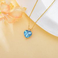 Collier personnalisé en or 14 carats avec topaze bleue en forme de cœur de 3 carats, pierre de naissance de décembre, pendentif pour femme, anniversaire, Saint-Valentin, amour