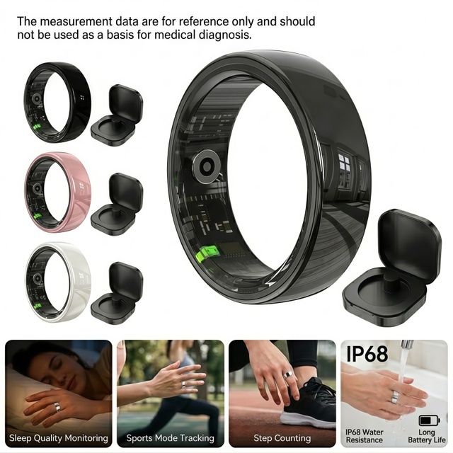 Smart Sleep tracker Hrv Step Counting Menstrual Cycle App Control IP68 Ceramic Wearable Ring Supplier