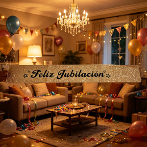 Fascia Glitterata Oro Rosa per Festa di Pensionamento, Elegante Decorazione per Feste di Compleanno - Product Image 4