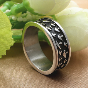 Mens Titanium Steel Mushroom <b>Ring</b> Retro Punk Style Plant Pattern Fashion Jewelry Gift - Product Image 2