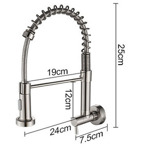 Grifo <span class=keywords><strong>de</strong></span> <span class=keywords><strong>Cocina</strong></span> Extraíble al por Mayor con Giro <span class=keywords><strong>de</strong></span> 360 Grados Mezclador <span class=keywords><strong>de</strong></span> Fregadero <span class=keywords><strong>de</strong></span> <span class=keywords><strong>Cocina</strong></span> <span class=keywords><strong>de</strong></span> Resorte Montado en la <span class=keywords><strong>Pared</strong></span> - Product Image 4