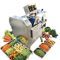 Commerciële groentesnijder, machine voor gekrulde komkommer, uienringen snijmachine, kiwi fruitsnijmachine