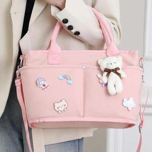 Multiple Pockets and Adjustable Shoulder Strap Polyester <b>Crossbody</b> Mommy <b>Bag</b> - Product Image 1