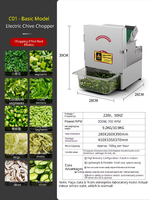 Cortadora de Vegetales Comercial Silenciosa Mond.uk de 150 kg/h, Rebanadora Profesional de Cebollín y Chile en Anillos para Restaurantes