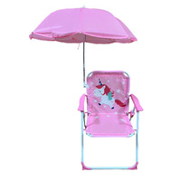 Chaise pliante pour enfants, motif licorne, porte-gobelet, sac à main, sac à parapluie, plage, pique-nique