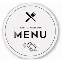 Individuell Bedruckter NFC-Tischständer mit Logo zum Anzeigen des Digitalen Menüs und Google-Bewertungen für Restaurants