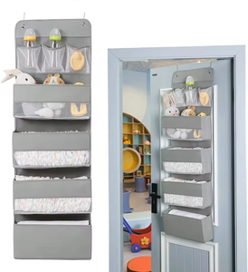 Organisateur de rangement mural personnalisé avec 4 grandes poches et 3 petites poches en filet Sac de rangement pliable au-dessus de la porte avec crochet - Product Image 6