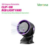 Ventilateur rotatif élégant à clipser avec écran numérique LED, alimenté par USB, pour bureau et salle de jeux