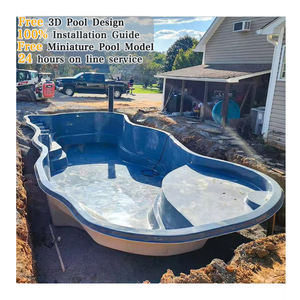 Piscina Prefabricada Grande de Fibra de Vidrio para Jardín, Subterránea, Familiar, Personalizada, Modular, para Natación al Aire Libre, con Spa - Product Image 1