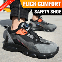 Sepatu Safety Pria OEM LOGO Tombol Putar Anti Air, Sepatu Kerja Safety Pria Anti Benturan Anti Tusuk, Sepatu Pelindung
