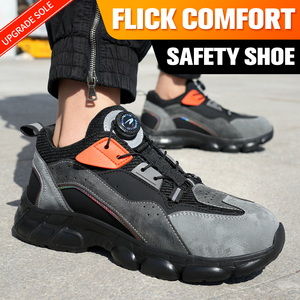 OEM LOGO Rotating Buttons Safety <b>Shoes</b> <b>Men</b> Waterproof Steel Toe Safety <b>Work</b> Boots <b>Men</b> Anti-smash Anti-puncture Protective <b>Shoes</b> - Product Image 2