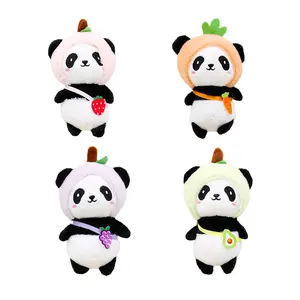 Lindo Kawaii dibujos animados Panda muñeca colgante bolsa encanto niño cumpleaños regalo peluche Animal Panda llavero juguete