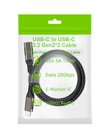 Nuevo de USB3.1 cable macho a hembra PD100W USB-C Gen 2 rápido de carga de tipo C de alambre para Macbook Pro portátil accesorios de computadora