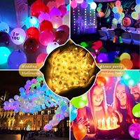 Mini-lampes LED à piles, étanches, longue autonomie, multicolores, lumières sphériques, lanternes en papier, fête d'anniversaire