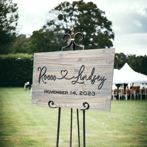 Wood <strong>Wedding</strong> <strong>Welcome</strong> Sign Guest Book Sign Display Sign <strong>Board</strong> for <strong>Wedding</strong> Decor - Product Image 1
