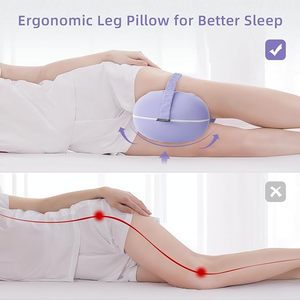 Coussin pour genoux pour dormeurs latéraux - Coussin rafraîchissant entre les jambes pour <span class=keywords><strong>dormir</strong></span> sur le côté - Coussin pour genoux en mousse à mémoire de forme <span class=keywords><strong>avec</strong></span> sangle pour les douleurs aux hanches - Product Image 3