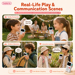 Listo para enviar: Walkie Talkie Beiens W3 para niños de 3 a 12 años, PTT, chat en grupo con un botón, juguete familiar para camping al aire libre, en stock. - Product Image 2