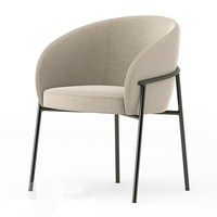 Fauteuil dossier moderne Offre Spéciale en acier inoxydable métal léger luxe velours tissu chaise de salle à manger