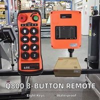 Émetteur-récepteur de télécommande industriel étanche à code fixe Q800 8 boutons, simple vitesse, 433 MHz