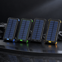 Batterie solaire robuste 10000mAh USB-C 18W Charge rapide Étanche Chargeur d'urgence avec double éclairage LED