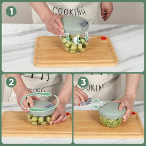 Picadora de Ajo y Cebolla con Logotipo Personalizado al por Mayor, Cortador de Verduras para Cocina OEM con Empaque de Marca Privada - Product Image 4